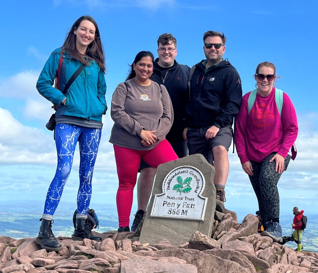Code Red team at the top of Pen Y Fan
